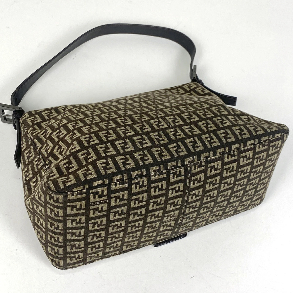 Fendi Zucchino Handbag Shoulder Bag Canvas Brown Bucket Mamma